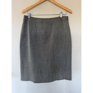 Lafayette 148 Skirt Womens 10 Gray Pencil Lined Back Zip